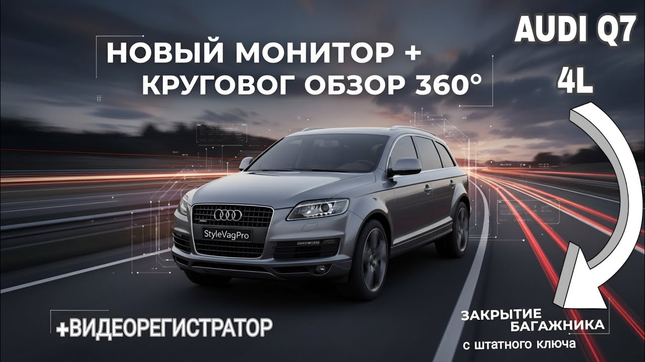 Мультимедиа, 360° , Видеорегистратор,  Закрытие багажника на AUDI Q7 4L?