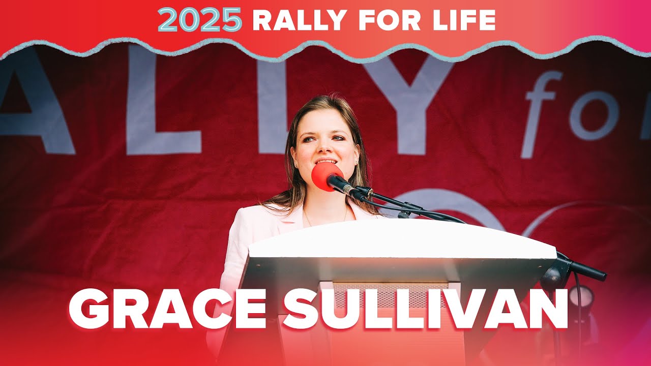 Barrister Grace Sullivan speaking at the All Ireland Rally for Life, Dublin July 2025