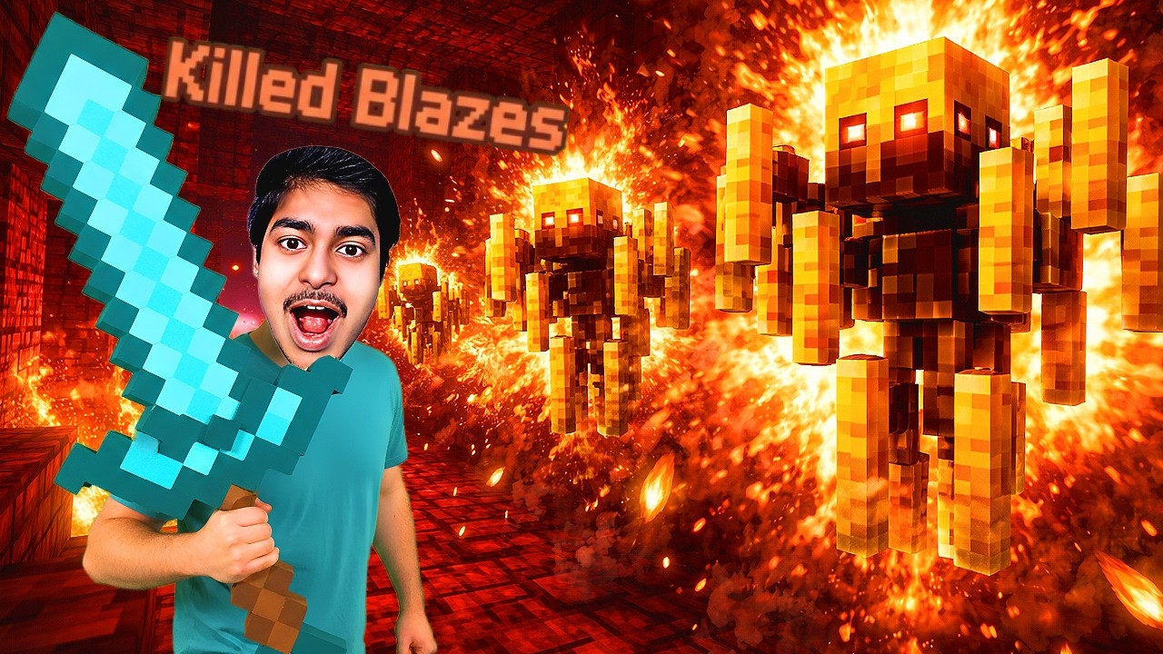 I Finally Defeated Blazes in Minecraft Nether 🔥💀| Minecraft Survival Series #19