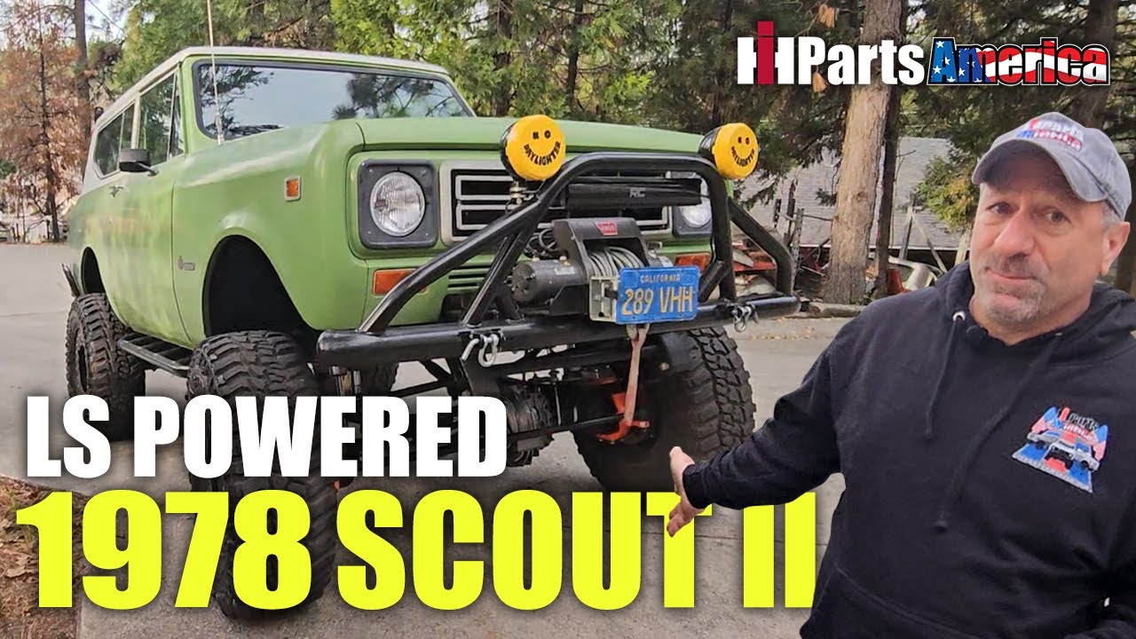 Самодельный пикап Scout II 1978 года выпуска, собранный Джейми из комплектующих IH Parts America.