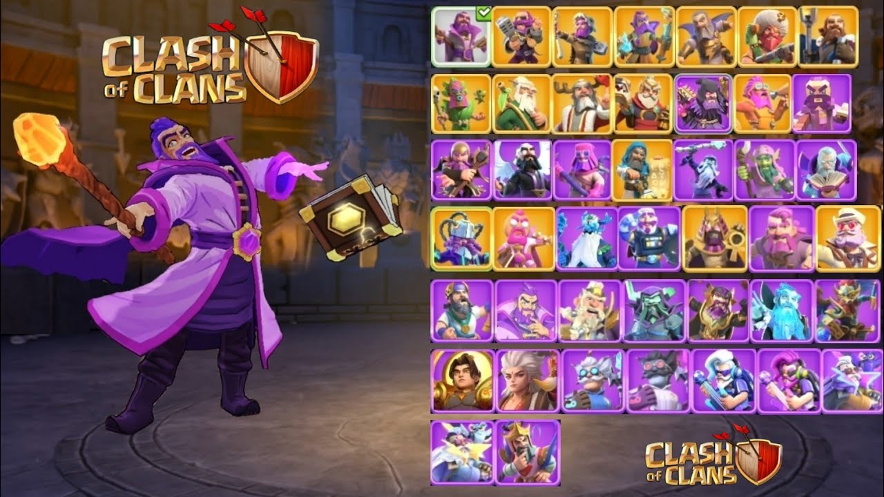 👑🗡️All Grand Warden Skins and animations | Clash of Clans | #viralvideo