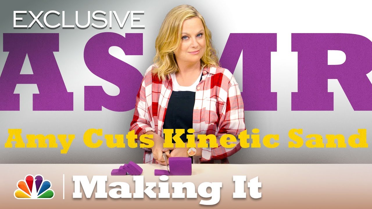 ASMR: Amy Poehler Slices Loaves of Kinetic Sand - Craft Satisfying - Making It