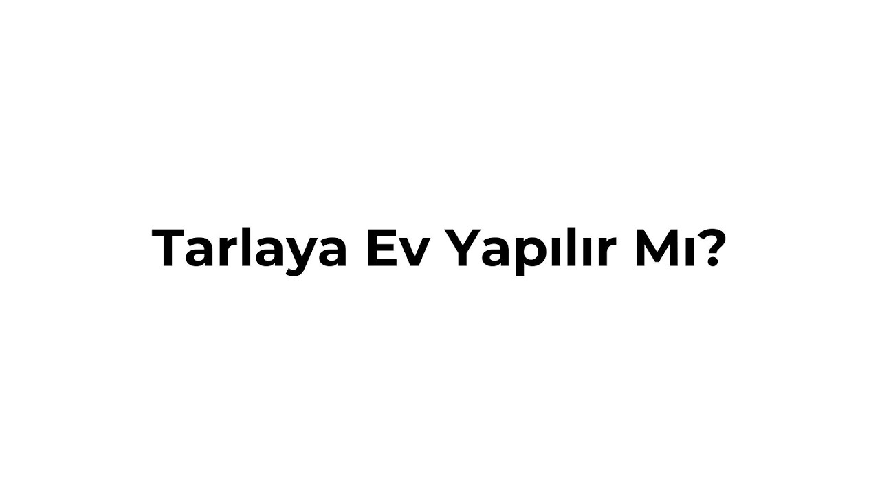 Tarlaya Ev Yapılır Mı?  | Avukat Sultan Uzal Anlatıyor