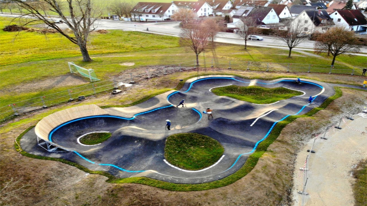 Pumptrack Stadtbergen - Eröffnung mit Rundflug