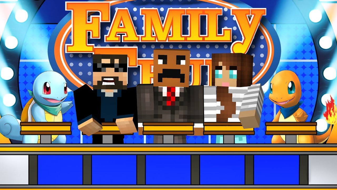 Would You *DATE* a POKEMON?!? 1v1! FAMILY FEUD! in Minecraft!