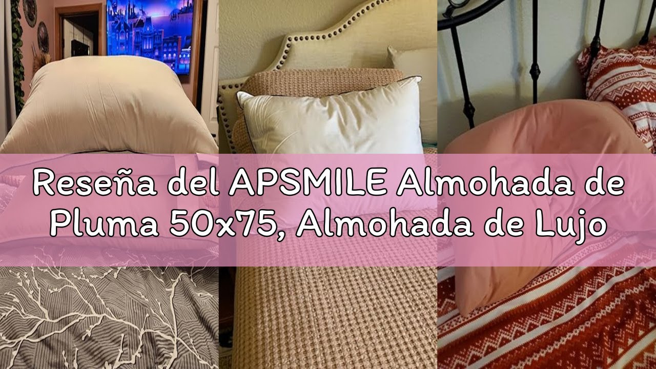 Reseña del APSMILE Almohada de Pluma 50x75, Almohada de Lujo para Dormir de Pluma de Ganso, 100% alg
