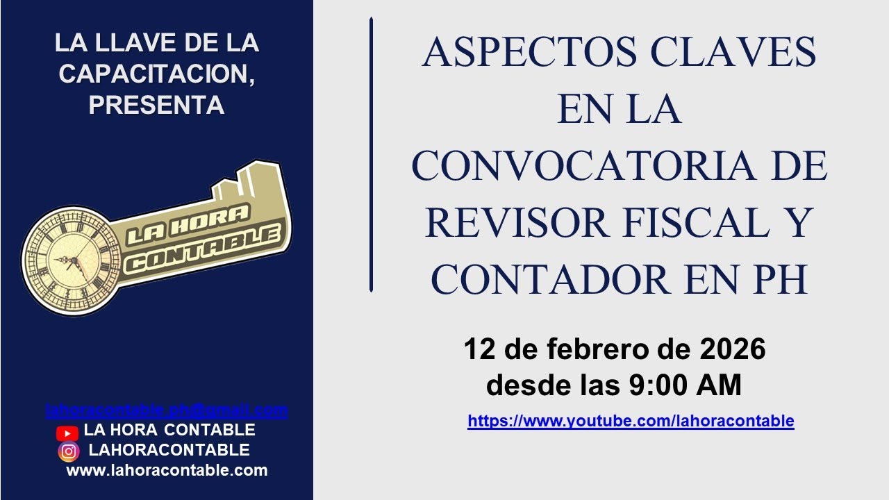 ASPECTOS CLAVES EN LA CONVOCATORIA A REVISORIA FISCAL Y CONTADOR EN PH