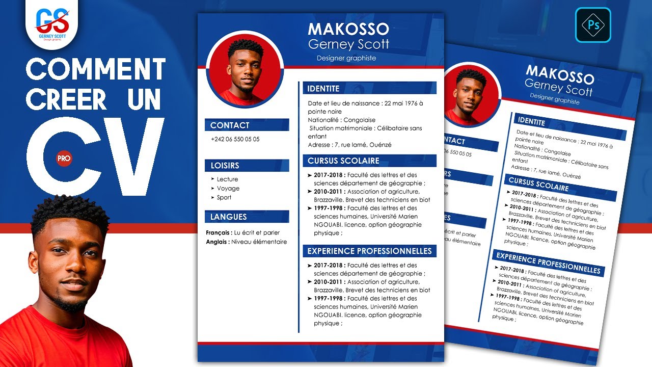 Comment créer un CV professionnel sur adobe Photoshop pas à pas comme un pro