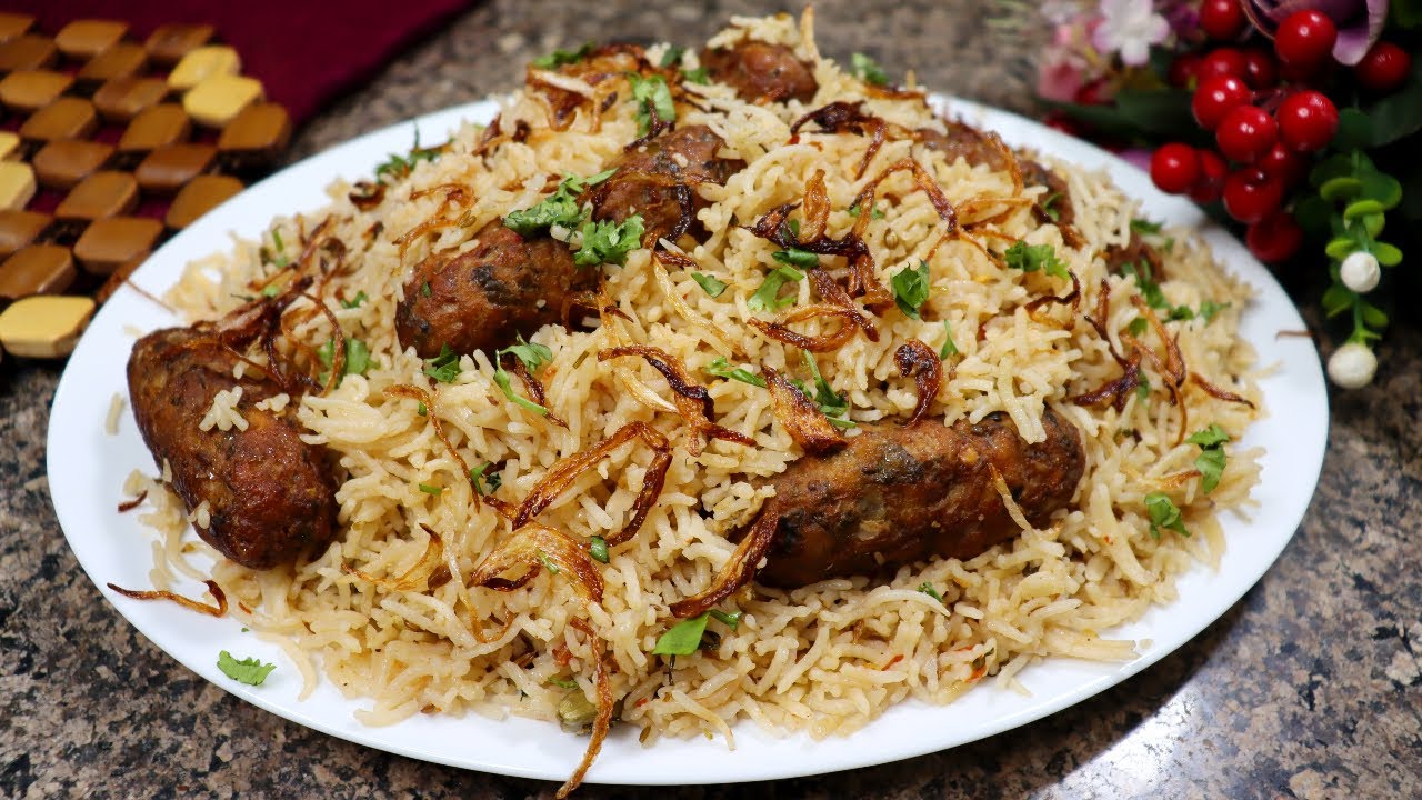 Pulao Recipe | Dawat Special Seekh Kabab Pulao Recipe (Eid Special) | Pulao By Tasty Food With Maria