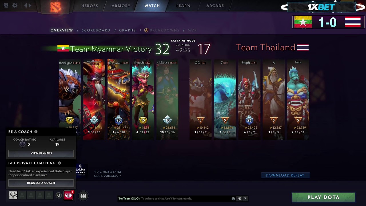 Team Myanmar vs Thailand Bo3