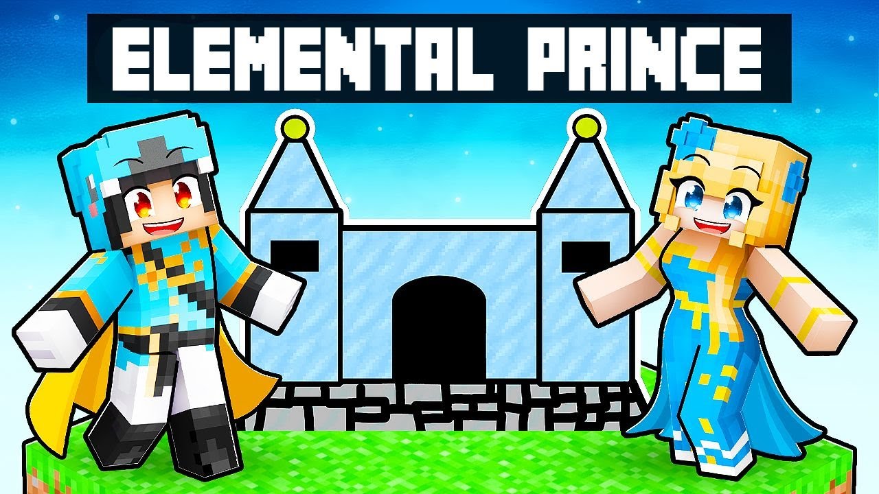Building a ELEMENTAL PRINCESS CASTLE in Minecraft With Crazy Fan Girl!