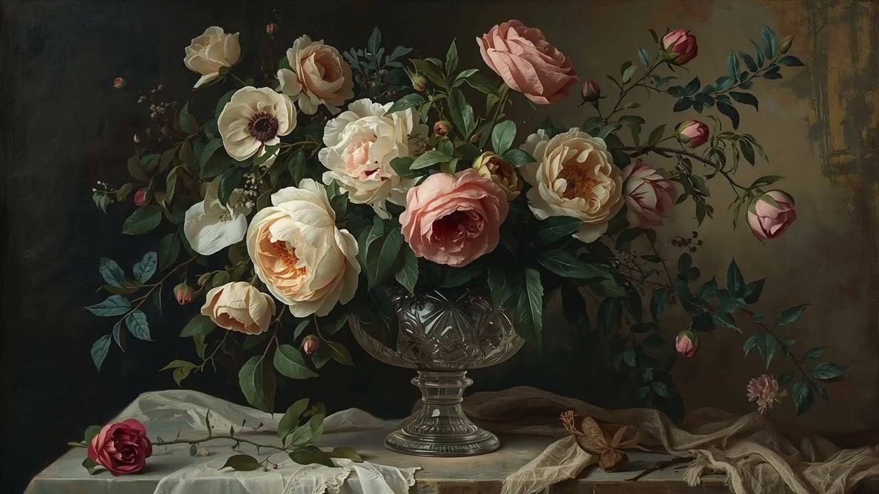 Timeless Floral Still Life | 4K Vintage Oil Painting | Aesthetic TV Art Screen Saver