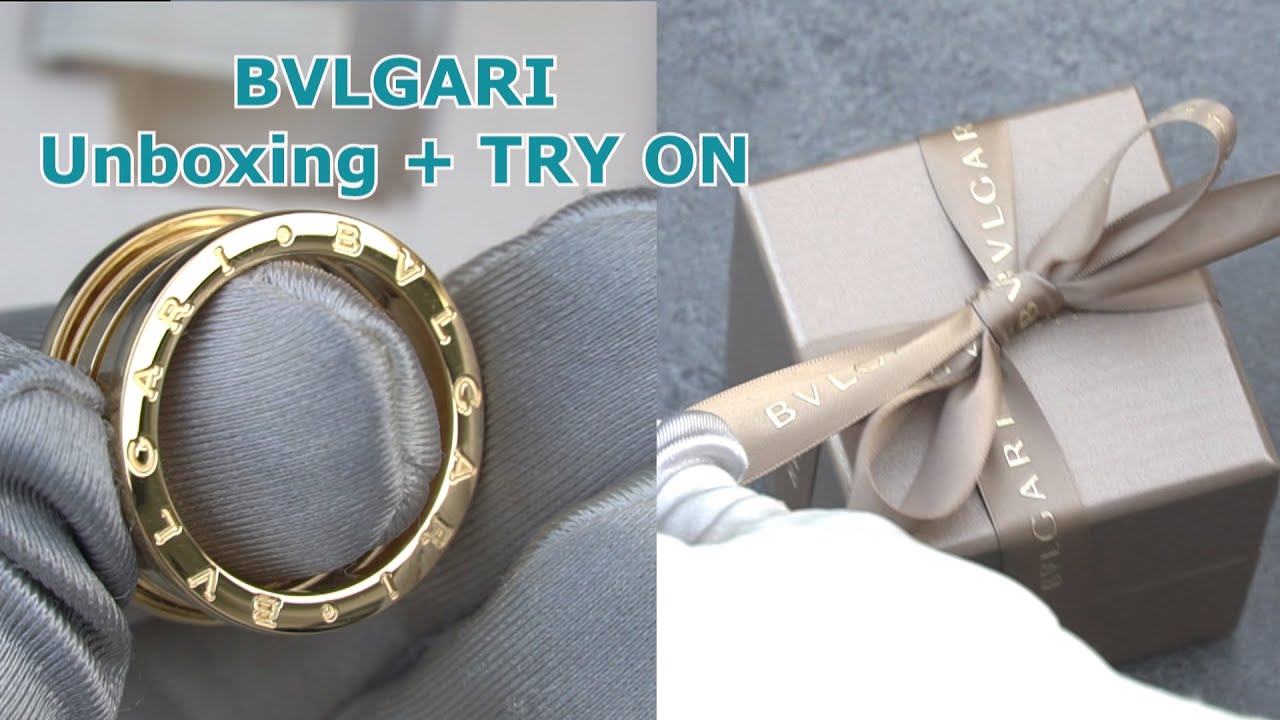 Bulgari B.zero1 4-Band-Ring 18 Karat yellow gold TRY ON and Unboxing BVLGARI