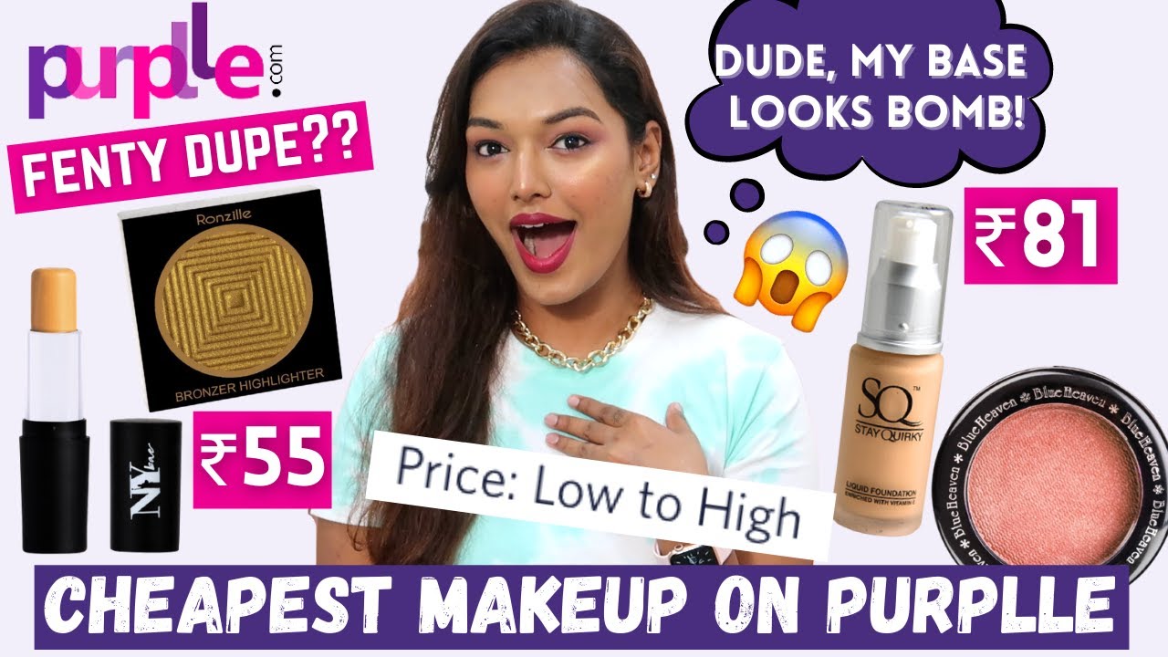 I Tried the CHEAPEST MAKEUP ON PURPLLE! I'm pleasantly Surprised! Sarah Sarosh