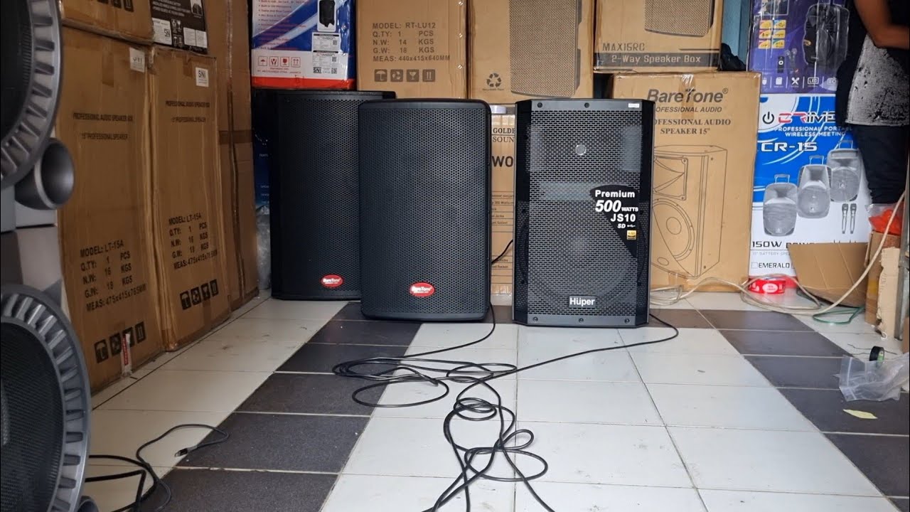 Perbandingan Speaker Baretone Max15RC VS huper JS10 Sama2 500Watt