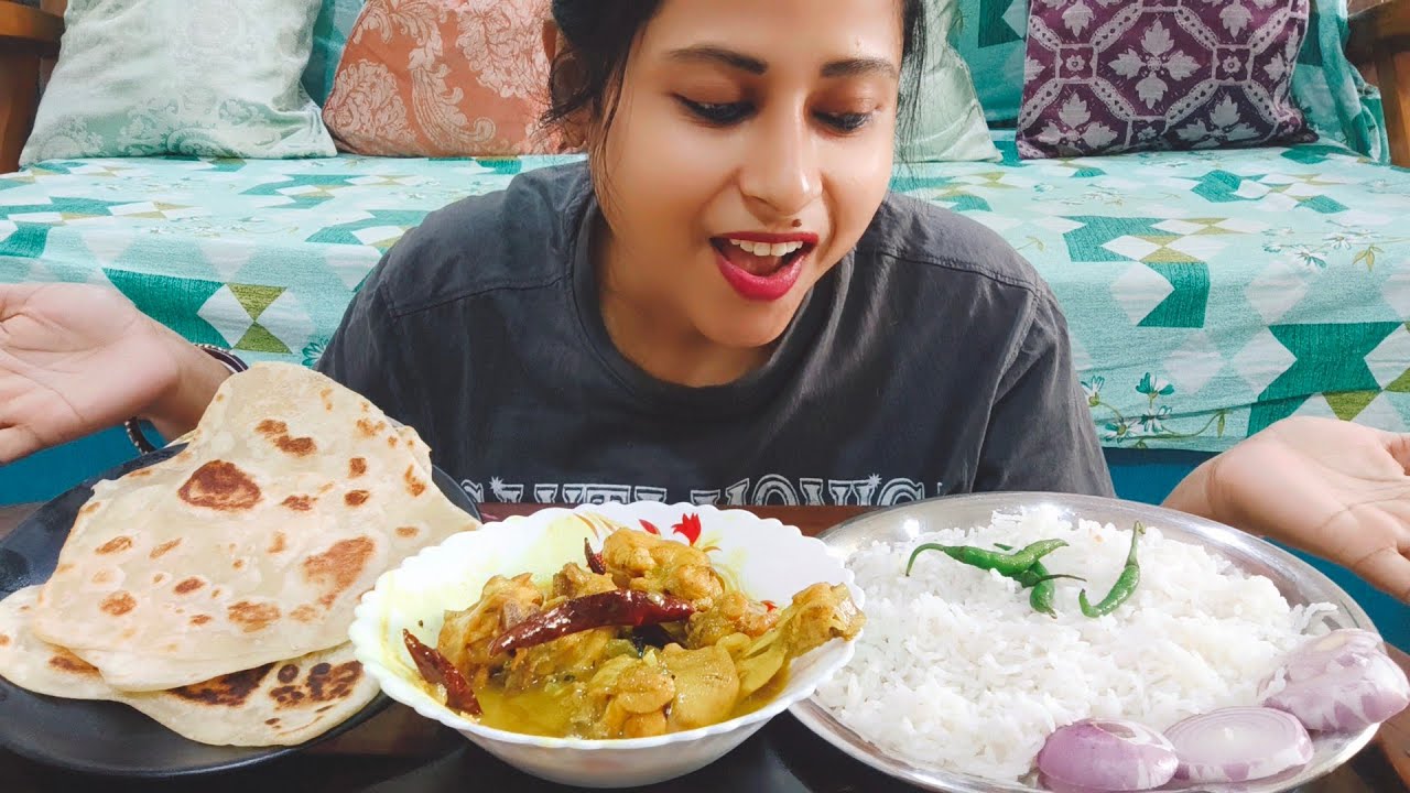 Eating rice 🍚🍚, chicken 🍗🍗 kosha, paratha||Mukbang 