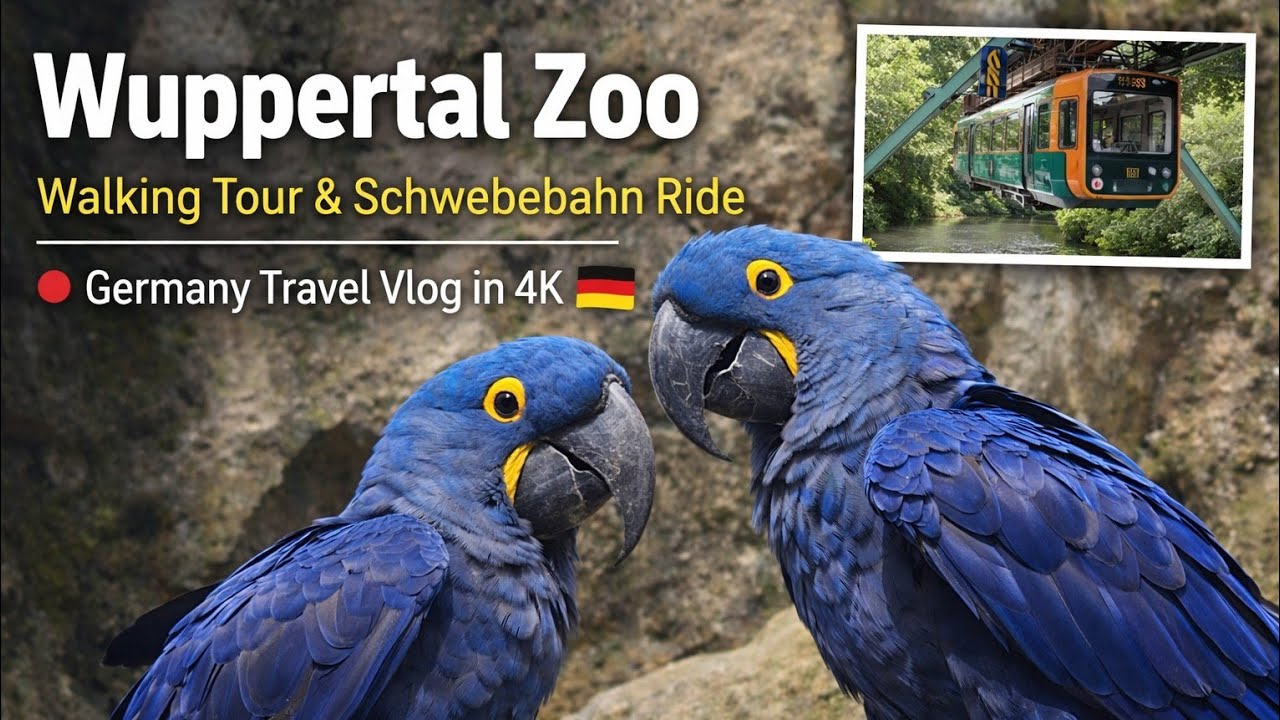 Wuppertal Zoo Walking Tour & Schwebebahn Ride – Germany Travel Vlog in 4K