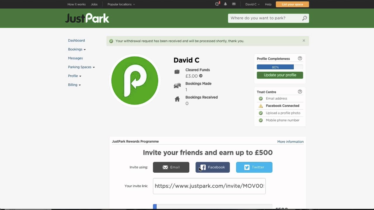 How To Withdraw - JustPark
