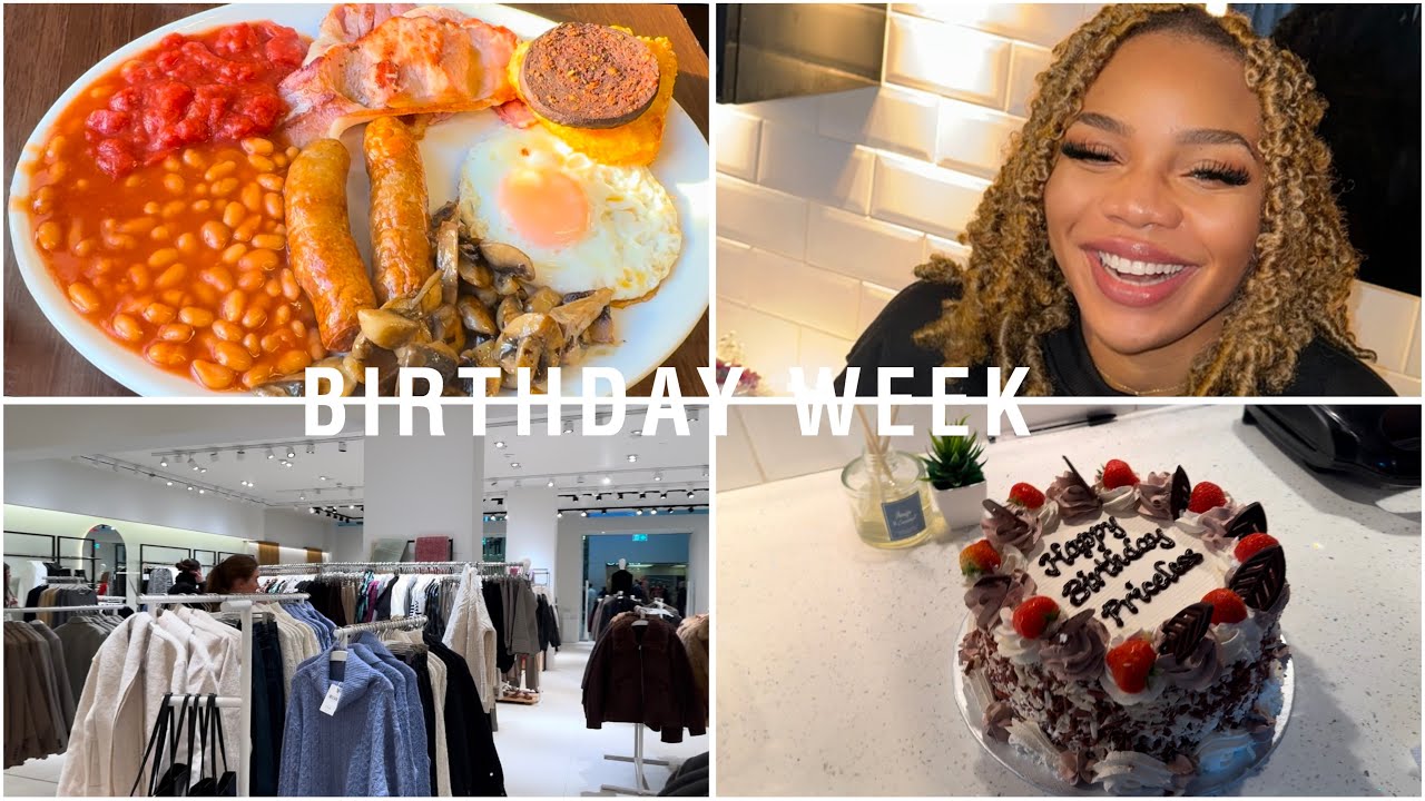 BIRTHDAY WEEK: My Mini birthday 🎁 celebration/ getting flowers/ making new hair/ cooking + unboxing.