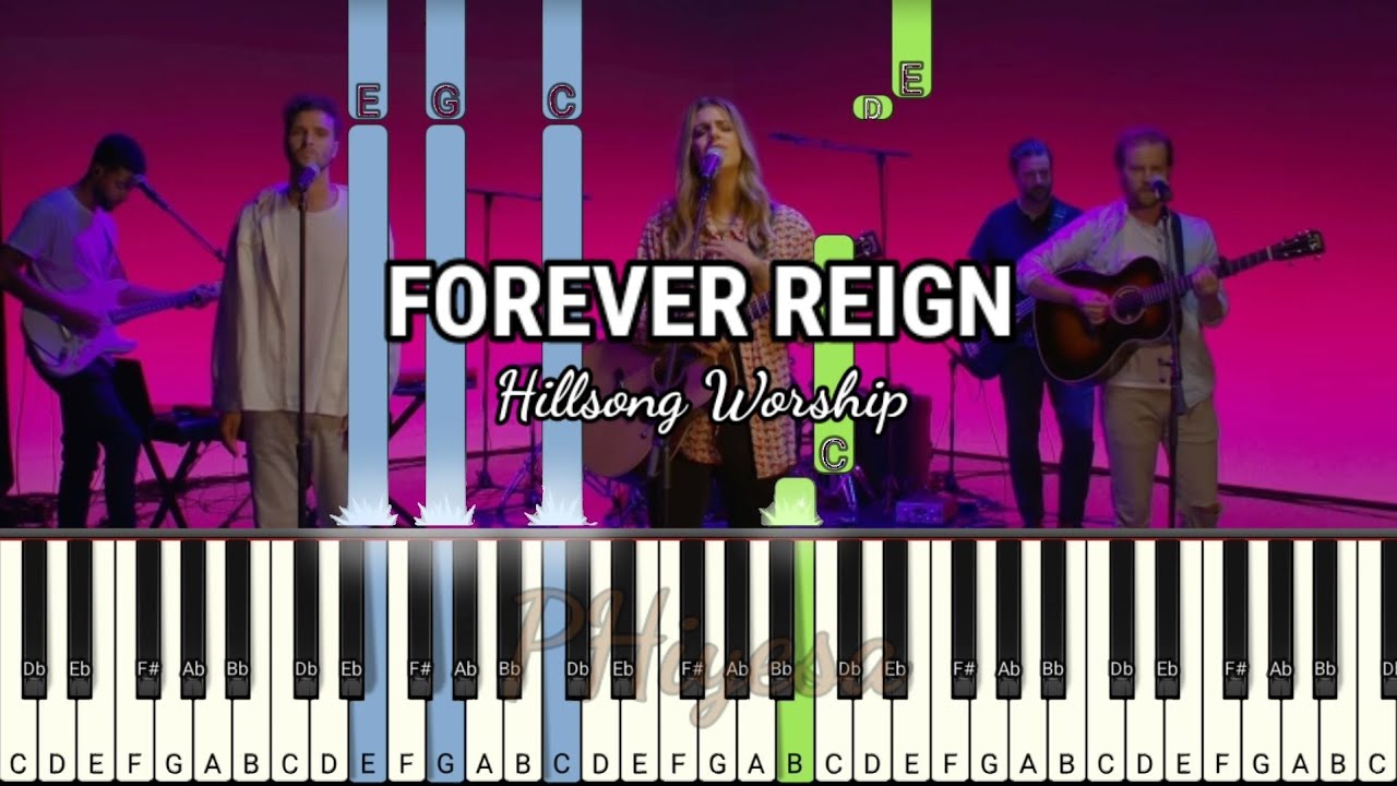 FOREVER REIGN (C) - HILLSONG WORSHIP ( PIANO TUTORIAL ) SYNTHESIA