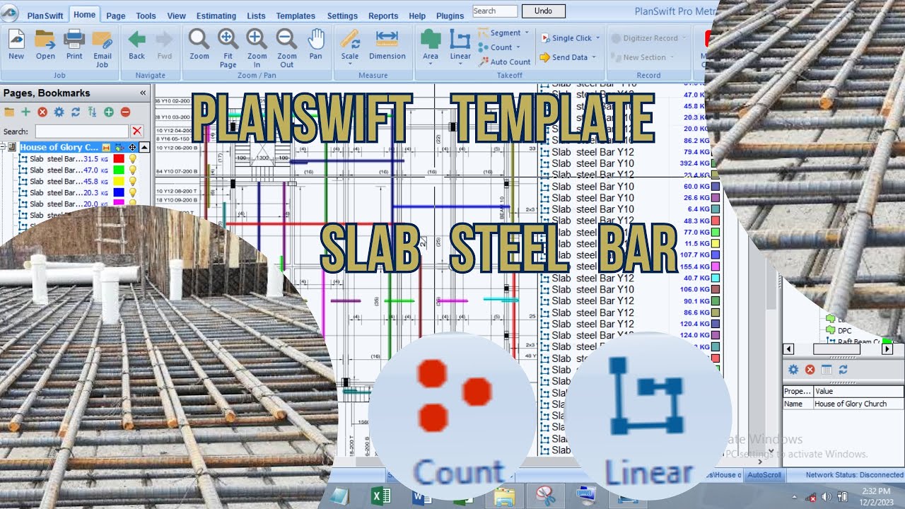 How to calculate Slab Steel Bar. PLANSWIFT TEMPLATE - 14 -