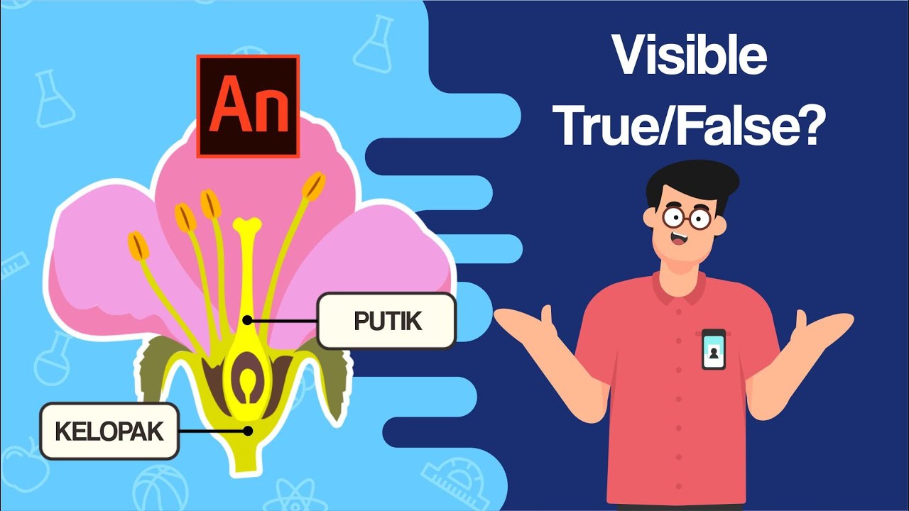 TUTORIAL - Visible True/False & Insert Suara Tombol Adobe Animate Indonesia (Cocok untuk Guru IPA)