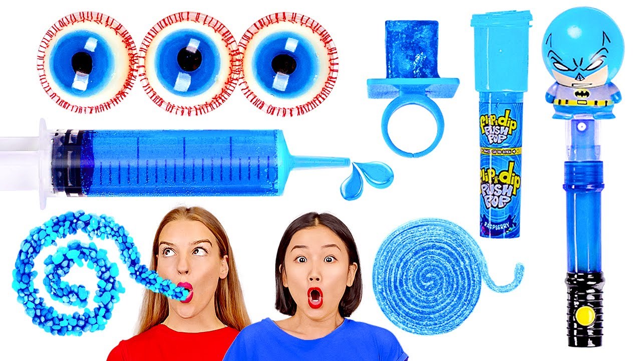 &iexcl;COME SOLO ALIMENTOS DE UN COLOR POR 24 HORAS! Desaf&iacute;o de comida azul por 123 GO! CHALLENGE