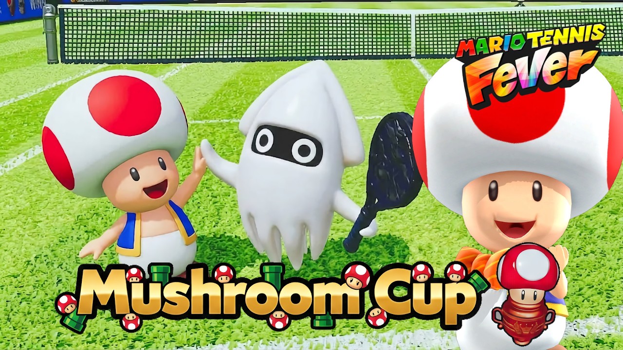Mario Tennis Fever Toad & Blooper - Mushroom Cup (Ice Racket & Inky Racket)