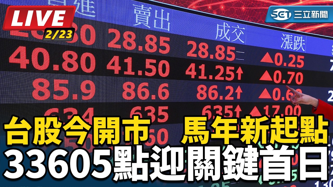 【直播完整版】台股今開市　馬年新起點33605點迎關鍵首日│94看新聞