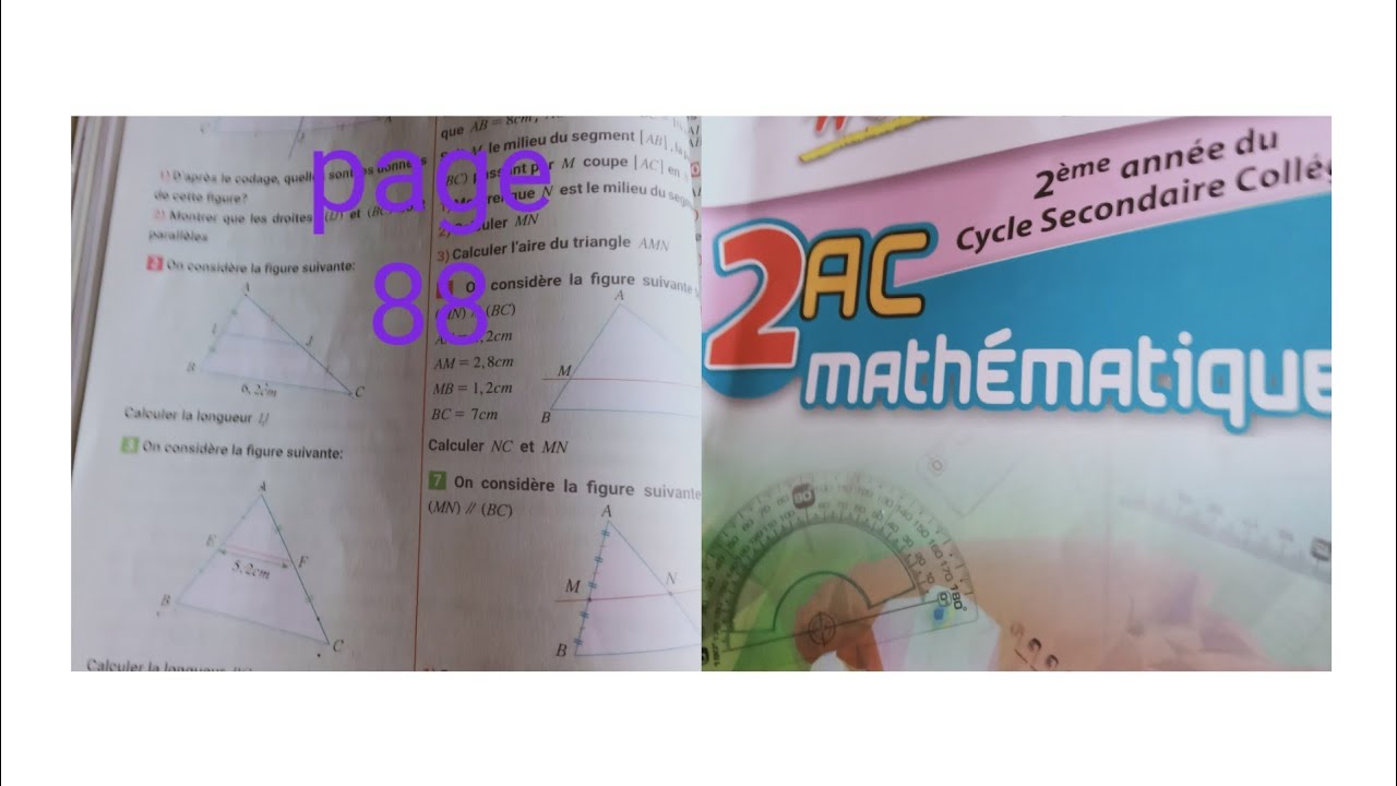 Exercies et problèmes 1/2/3 et 4 page 88  maxi maths. deuxième année collègial