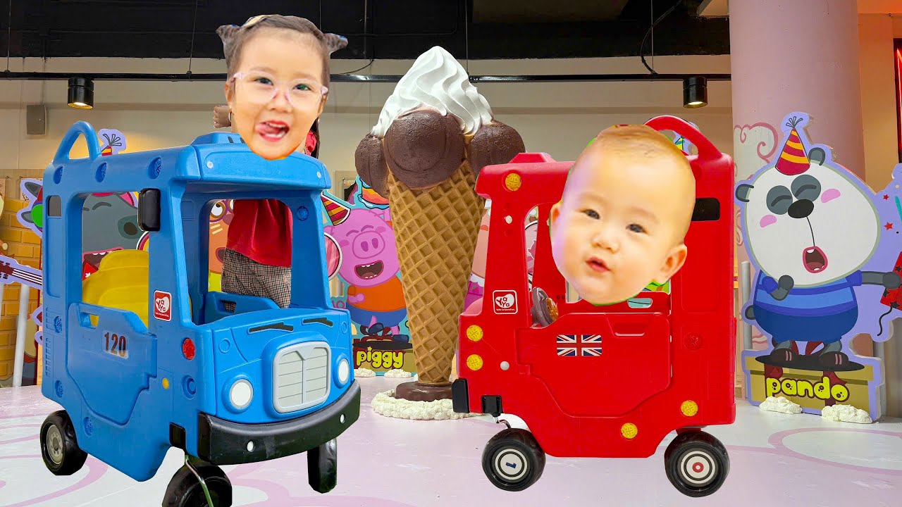 Changcady dẫn em Cam và em Táo đi nhà bóng