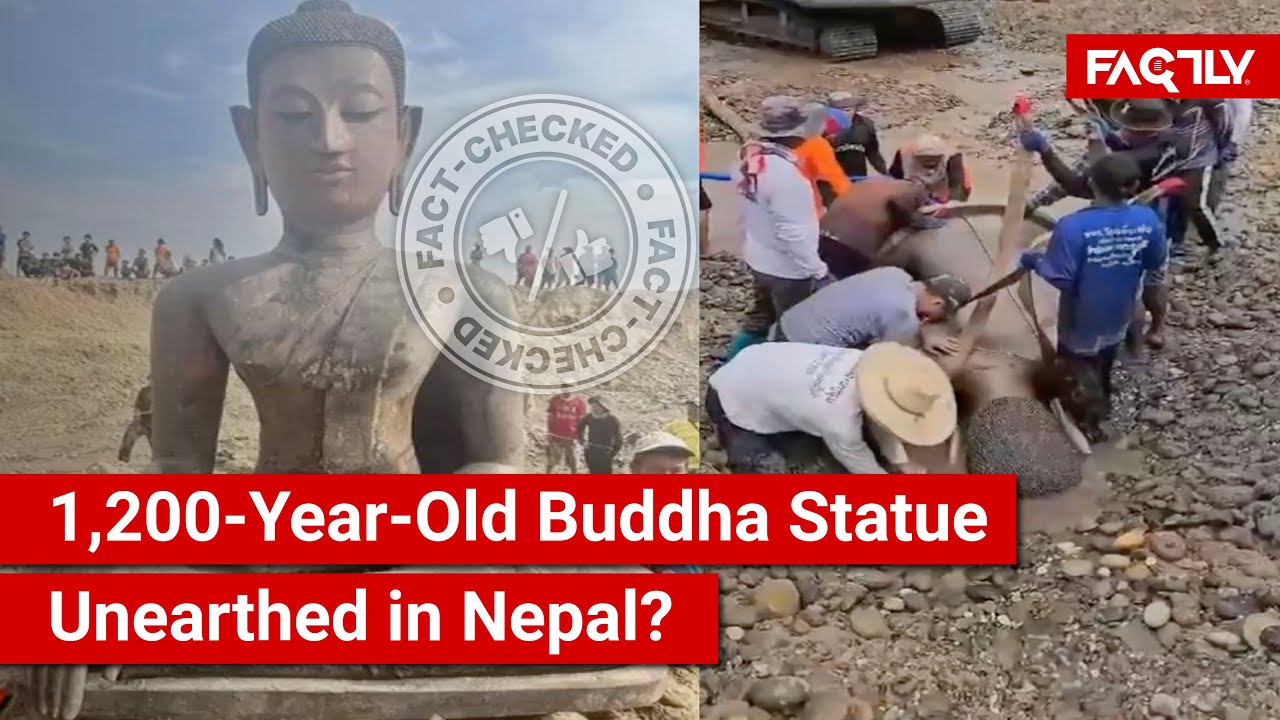 FACT CHECK: Viral Video Shows Large 1,200-Year-Old Buddha Statue Unearthed in Nepal?