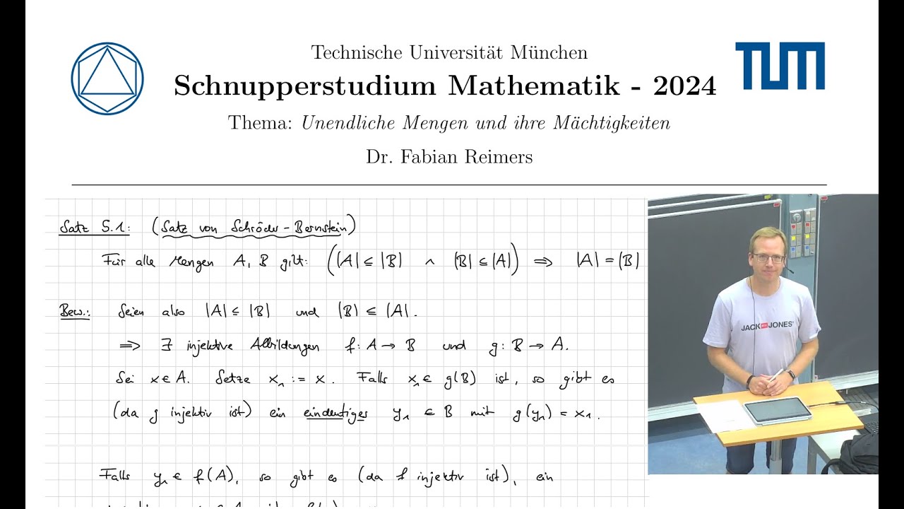 Schnupperstudium Mathematik - Vorlesung 5 - Der Satz von Schröder-Bernstein