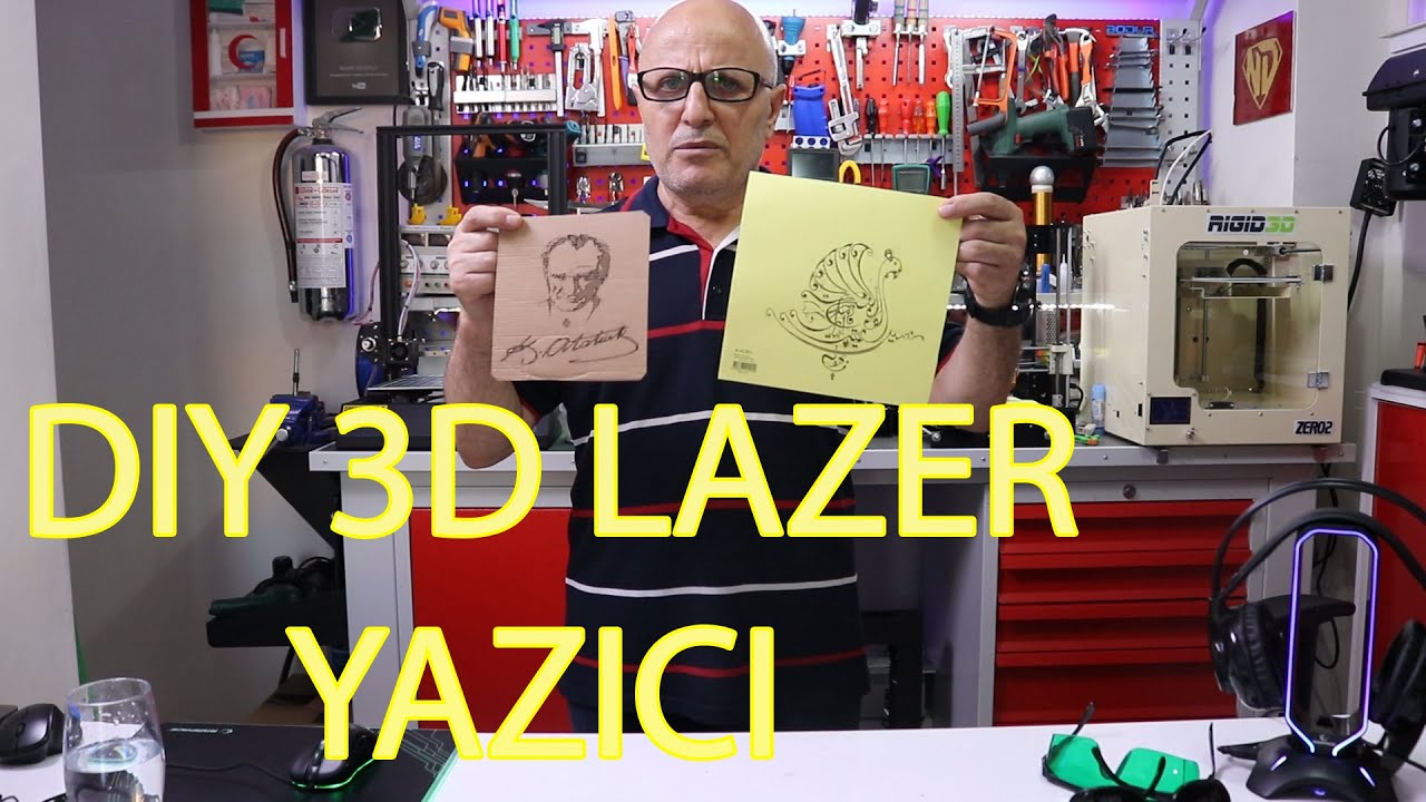 3D Yazıcıyı Lazer Yazıcıya Dönüştürdük | 3D Yazıcı Modifiye Anet A8