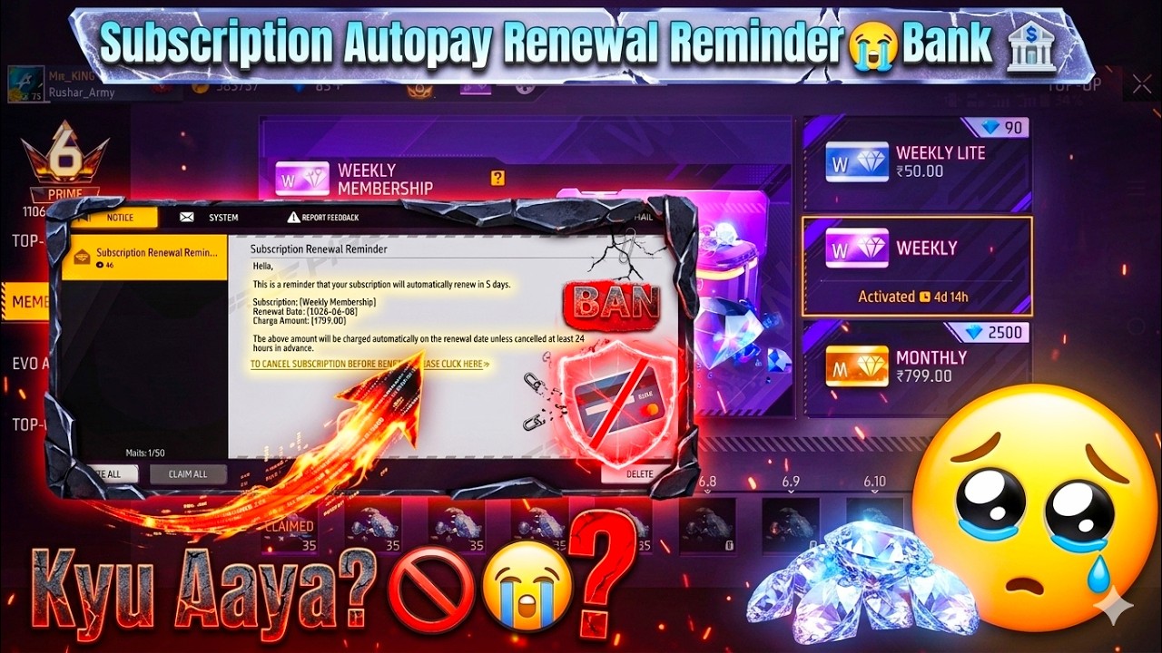 Subscription Renewal Reminder Kyu Aaya🚫😭 | Subscription Renewal Reminder | Weekly Membership Autopay