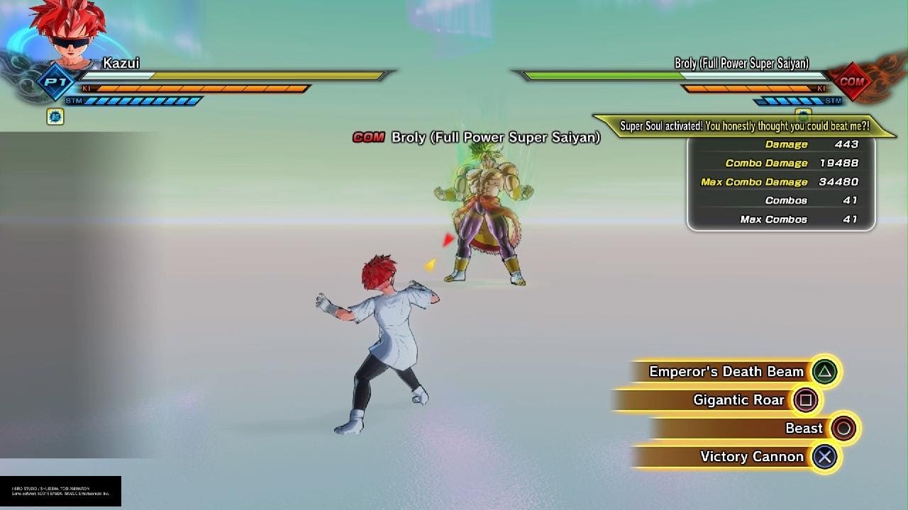 Absurdly OP Beast + Emperor Death Beam combo on high HP broly with 125 Ki Blast Saiyan Girl