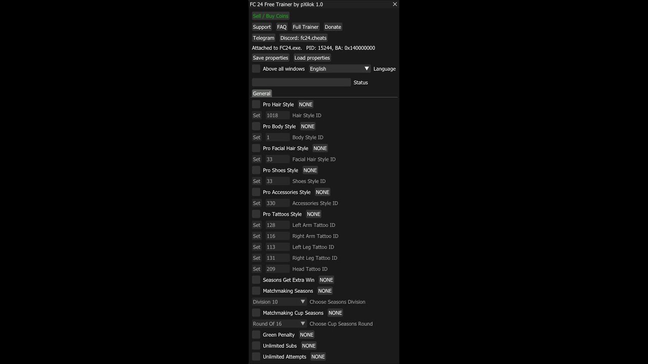 FC 24 Free Trainer Cheat Hack Software Update Pro Clubs