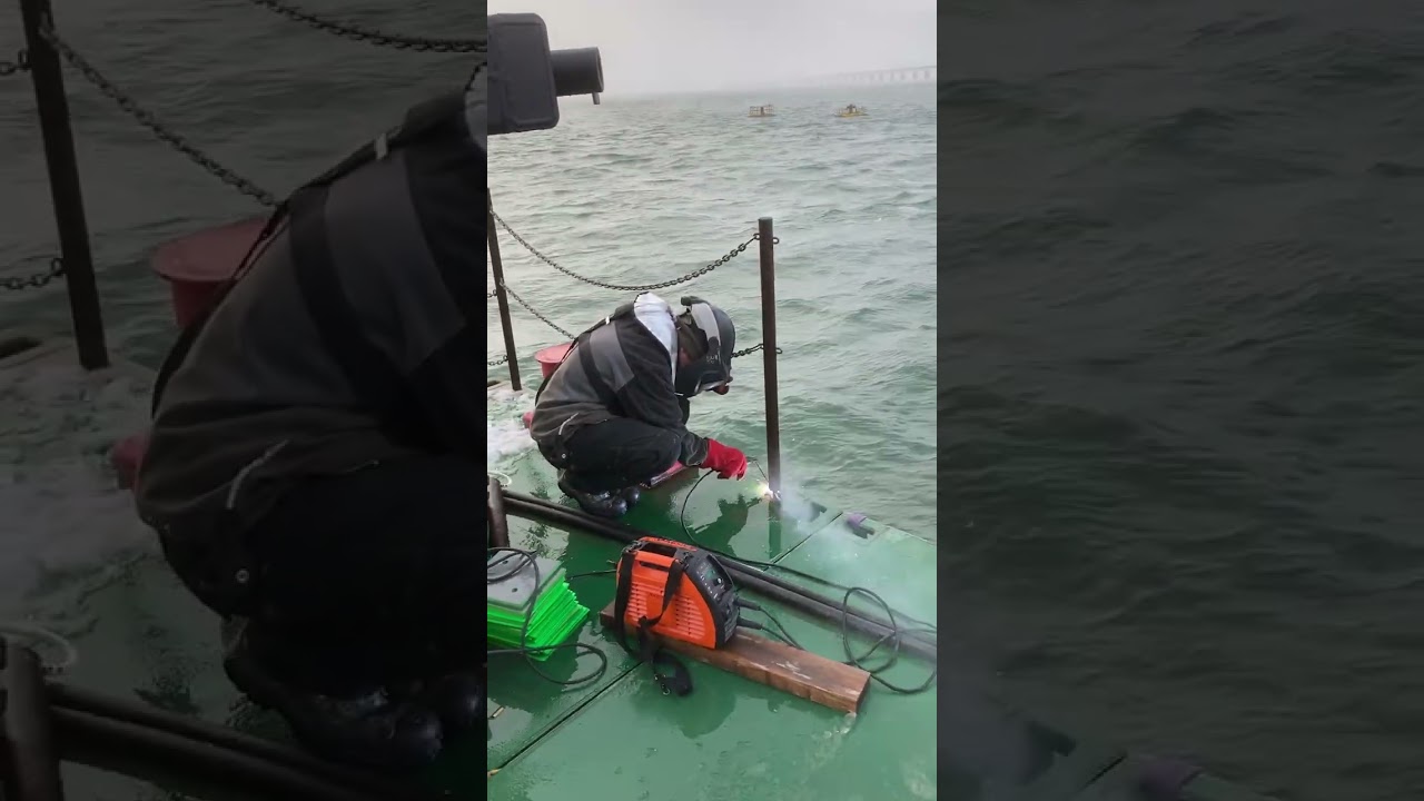 minor repairs on the barge