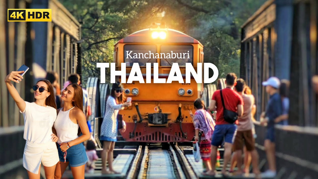 The Bridge on the River Kwai, a Popular Tourist Attraction in Kanchanaburi Thailand 
