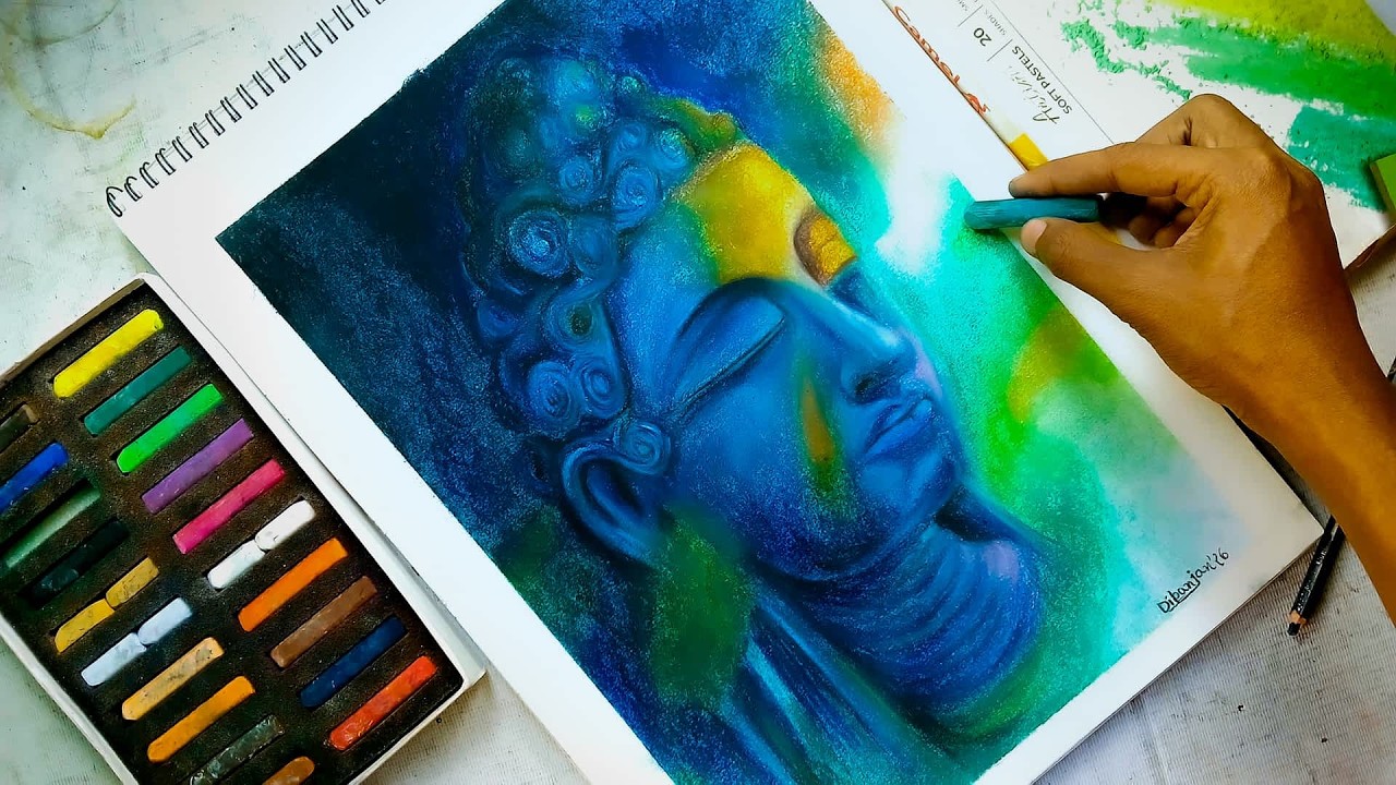 Buddha Soft Pastel Painting Step by Step | Holi Special