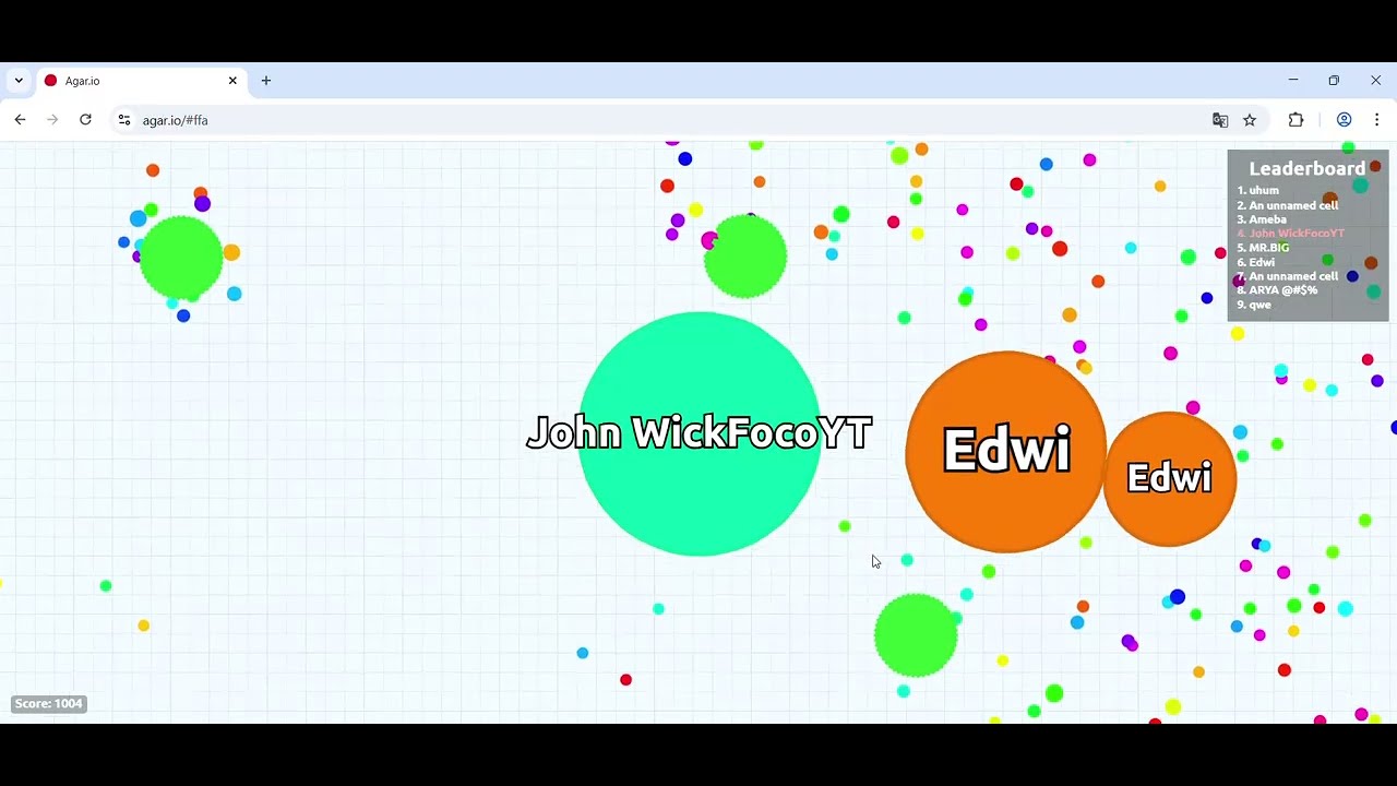 Cresci Sem Ser Visto 👀🟢#agario #youtube #jogosonline