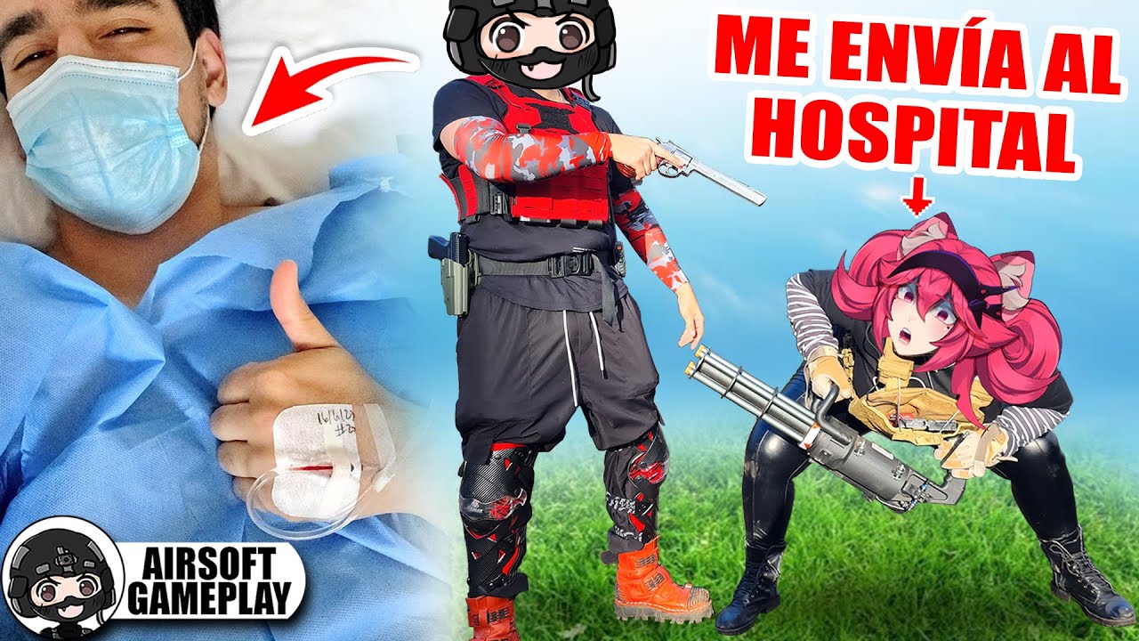 LUNARIA me ENVÍA al HOSPITAL usando MINIGUN IRL❗️ 😱🩸 ▬ YIO AIRSOFT vs @LunariaCh 🔞