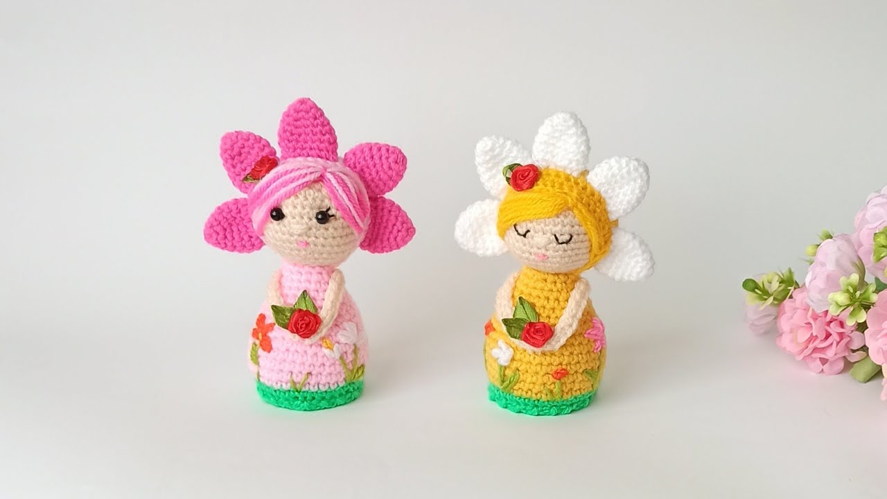 🌸🌼 Как вязать весеннюю ЦВЕТОЧНУЮ ФЕЮ крючком 🌼🌸 Куколка цветок амигуруми .