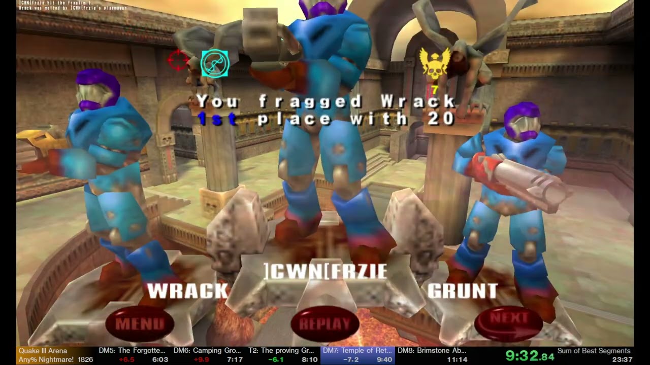 Quake III Arena Any% Nightmare! Speedrun in 29:49 (FORMER WR) by fearZZz