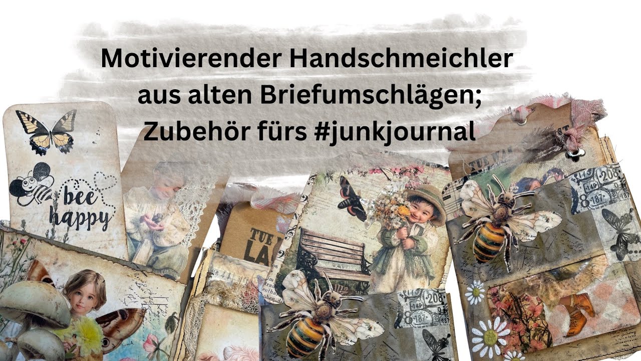 Motivierender Handschmeichler aus alten Briefumschlägen; Zubehör fürs #junkjournal 