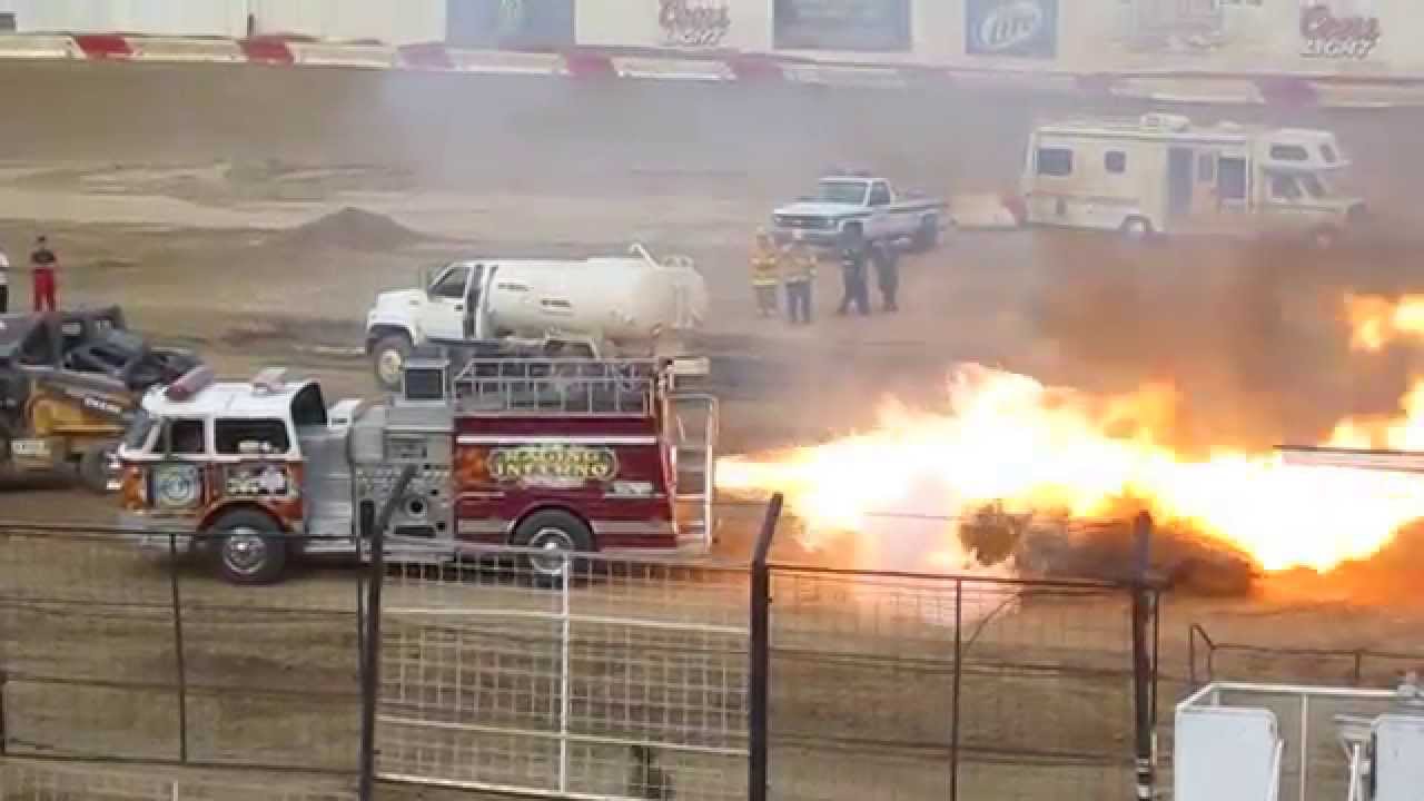 Jet Fire Truck melts car!