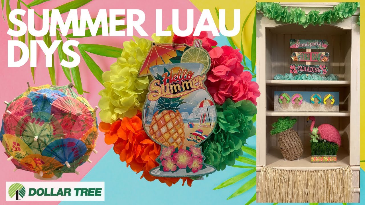 6 LUAU Tropical Decor Projects for Summer (Dollar Tree) Hacks