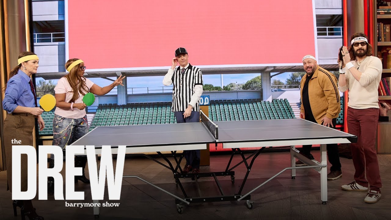 Drew Barrymore & Sunny Anderson vs Kevin James & 'Solo Mio''s Jonathan Roumie in Ping Pong Challenge
