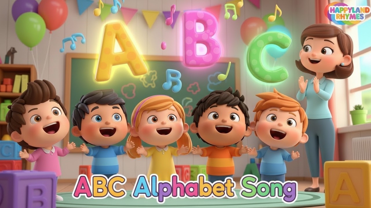 ABC Alphabet Song for Kids 🎵 | Learn ABC with Fun | HAPPYLAND RHYMES