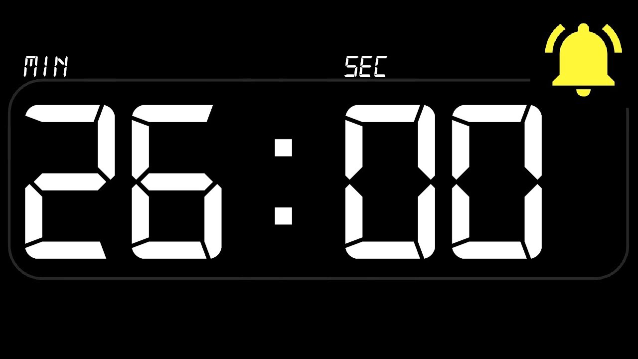 ⏰ TIMER 26 Minutes ((BEEP)) 🔔 - Countdown with Alarm
